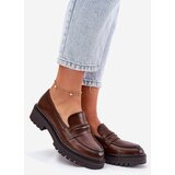 EVENTO Classic Women's Moccasins Made Of Eco Leather Brown Enticca | Shoptok.si
