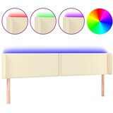 vidaXL LED posteljno vzglavje krem 163x16x78/88 cm umetno usnje, (20953835) | Shoptok.si