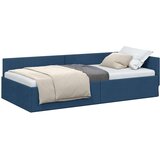 vidaXL Kotna postelja Modra 100 x 200 cm Tkanina in oblikovan les | Shoptok.si