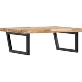  Zidna polica za umivaonik od čelika i masivnog bagremovog drva Smeđa 100 x 60 x 4 cm | shoptok.hr