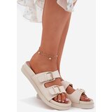 EVENTO Women's Slippers With Golden Buckles Beige Sonarea | shoptok.hr