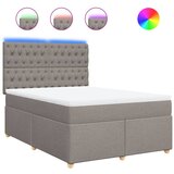 vidaXL Box spring postelja z vzmetnico taupe 140x190 cm blago, (21304723) | Shoptok.si