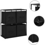 Furnova Omara s 4 košarami iz blaga črna 63x30x71 cm jeklo, (21956098) | Shoptok.si