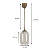 Brilagi LED luster na sajli R GLASS 1xE27/60W/230V prečnik 14 cm braon/zadimljeno siva | Eponuda.com