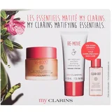 Clarins My Matifying Essentials Set gel za obraz Re-Boost Matifying Hydrating Blemish Gel 50 ml+ čistilni gel My Re-Move Purifying Cleansing Gel 30 ml + vodica za obraz Clear-Out Purifying and Matifying Toner 10 ml za ženske