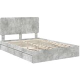  Postelja s shranjevanjem z vzglavjem Betonsko siva 150 x 200 cm, (5000105933) | Shoptok.si