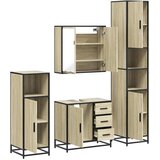  4-dijelni set kupaonskog namještaja boja hrasta sonome drveni | shoptok.hr