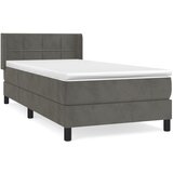 Maison Chic Box spring postelja - Vzmetna postelja z vzmetnico temno siv 90x190 cm žamet SL7898, (21904620) Cene