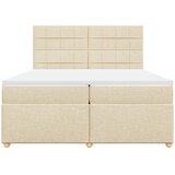  Krevet s oprugama i madracem krem 200 x 200 cm od tkanine | shoptok.hr