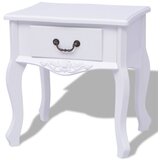 Furnova Nočna Omarica 2 kosa MDF Bele Barve, (21925866) | Shoptok.si