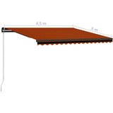  Ročno zložljiva tenda LED 450x300 cm oranžna in rjava, (20692777) | Shoptok.si