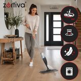  Zortiva 28074 ravni mop z razpršilcem 300 ml, rotirajoča glava 360° in 3 krpe iz mikrovlaken | Shoptok.si