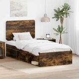  Krevetna konstrukcija s uzglavljem Dimljeni hrast 90 x 200 cm | shoptok.hr