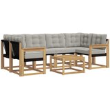 vidaXL Zunanja garnitura za sedenje 7 pcs Bela in svetlo siva, (5000279558) | Shoptok.si