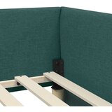 vidaXL Kotna postelja z vzglavjem Temno zelena 90 x 200 cm | Shoptok.si