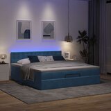 vidaXL Otomanski krevet s madracem&amp LED tamnoplavi 180x200cm baršunasti Cijene