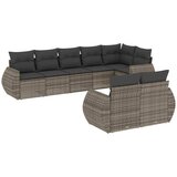 Maison Chic Seti vrtnega pohištva - Vrtna garnitura - Vrtni pohištvo set 8-delna z blazinami siv poli ratan, (21799733) | Shoptok.si