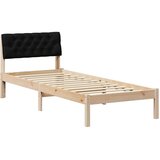  Okvir kreveta Smeđa i crna 75 x 190 cm Masivna borovina | shoptok.hr