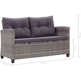 Poli Vrtni dvosjed s jastucima sivi 124 cm od poliratana | shoptok.hr
