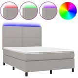 Maison Chic Box spring postelja - Vzmetna postelja z vzmetnico LED sv. siva 140x200 cm blago SL9520, (21902868) | Shoptok.si