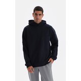 Dagi Navy Blue Pocket Detailed Hooded Sweatshirt Cene