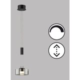 Fischer & Honsel Črna LED zatemnitvena viseča svetilka s steklenim senčilom ø 20 cm Lavin – | Shoptok.si