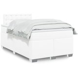 vidaXL Box spring postelja z vzmetnico bel 120x200 cm umetno usnje | Shoptok.si