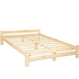 springos Dvoposteljna postelja z rešetkami iz masivnega lesa 160 x 200 cm, (21835009)