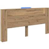  Uzglavlje za pohranu s LED-om Hrast artisan Konstruirano drvo | Shoptok.si