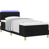 vidaXL Krevet s podnicom s dušekom & LED Crna 90x190 cm Tkanina | shoptok.hr