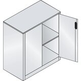 C+P Nizka omara za dokumentacijo ACURADO, 2 predelka za fascikle, VxŠxG 1000 x 930 x 500 mm, svetlo siva / encijan modra | Shoptok.si
