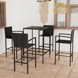 The Living Store Vrtna barska garnitura 5-delna poli ratan črna - Vrtna Barska Garnitura, (21472653) | Shoptok.si