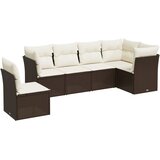  7-dijelni set vrtnih sofa od poliratana s jastucima smeđi | shoptok.hr