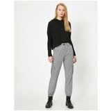 Koton Women's Gray Plaid Pocket Detailed Cargo Pants | shoptok.hr