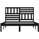  Posteljni okvir črn 150x200 cm trdna borovina, (20788213) | Shoptok.si
