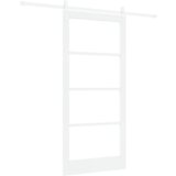 vidaXL drsna vrata z opremo belih 93x202 cm iz trdega lesa bora, notranja vrata z steklom 'ORKDAL'bela 93x202x4 cm | Shoptok.si