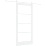vidaXL Klizna Vrata sa Setom Dijelova Bijela 93x202 cm Čvrsta Drvo Bor, Unutrašnja Vrata sa Staklom 'ORKDAL'Bijela 93x202x4 cm | shoptok.hr