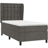 Box spring postelja z vzmetnico temno siva 100x200 cm žamet, (20790596) | Shoptok.si