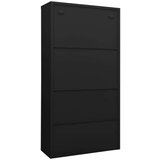 vidaXL Pisarniška omara črna 90x40x180 cm jeklo | Shoptok.si