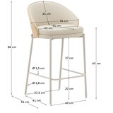 Kave Home Bež/u prirodnoj boji barska stolica (visine sjedala 65 cm) Eamy &amp;ndash; Slike