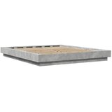  Okvir kreveta s LED svjetlima boja betona 150 x 200 cm drveni | Eponuda.com