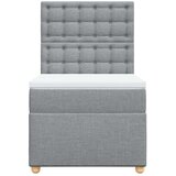 vidaXL Box spring postelja z vzmetnico svetlo siv 100x200 cm blago, (21291889) | Shoptok.si