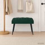  Klupa s gumbastim tkanjem Tamnozelena 60 x 40 x 45 cm Baršun | shoptok.hr