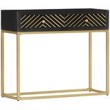  Konzolni stol crno-zlatni 90 x 30 x 75 cm masivno drvo manga | shoptok.hr