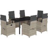  7-dijelni vrtni blagovaonski set od poliratana s jastucima sivi Siva Dužina stola 160 cm | shoptok.hr