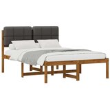  Krevetni okvir s tapiciranim uzglavljem Prirodna i tamnosiva - Prirodna i tamnosiva 150 x 200 cm | shoptok.hr