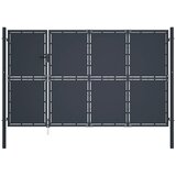 vidaXL vrtna vrata iz jekla 350x150 cm antracitna | Shoptok.si