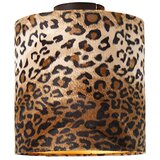 QAZQA Stropna svetilka mat črna senca leopard design 25 cm - Combi Cene