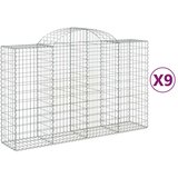  Lučne gabionske košare 9 kom 200x50x120/140cm pocinčano željezo | shoptok.hr