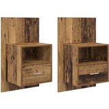 vidaXL Posteljna omarica s predalom 2 pcs Star les 48,5 x 32,5 x 80 cm, (5000069581) Cene
